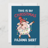 Dabbing Sheepこれは私のクリスマスパジャマクリスマス サンキューカード (正面)