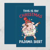 Dabbing Sheepこれは私のクリスマスパジャマクリスマス サンキューカード (正面/裏面)