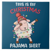 Dabbing Sheepこれは私のクリスマスパジャマクリスマス タイル (正面)