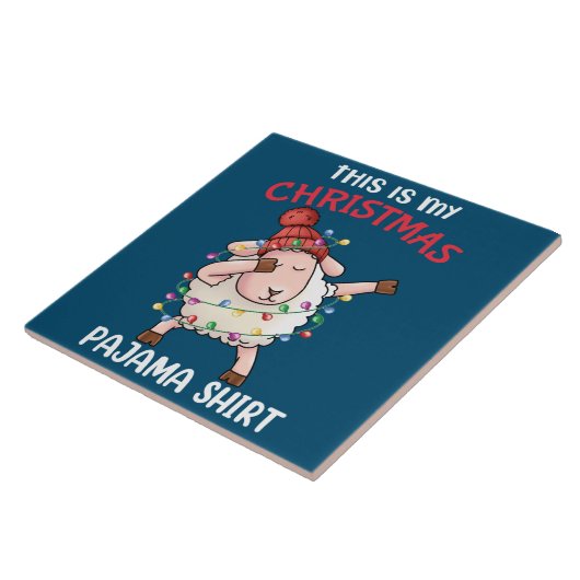 Dabbing Sheepこれは私のクリスマスパジャマクリスマス タイル (側面)