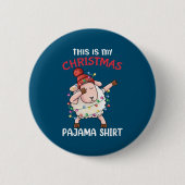 Dabbing Sheepこれは私のクリスマスパジャマクリスマス 缶バッジ (正面)