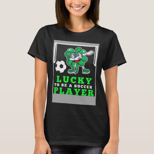 Dabbing Shenanigans Leprechaun Unicorn Soccer Play Tシャツ (正面)