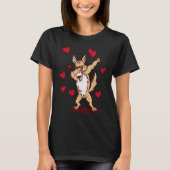 Dabbing Siberian Husky Heart Valentine's Day Dab D Tシャツ (正面)