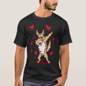 Dabbing Siberian Husky Heart Valentine's Day Dab D Tシャツ (正面)