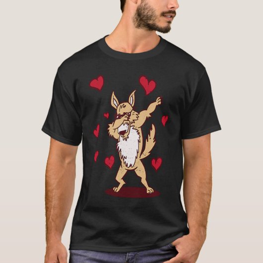 Dabbing Siberian Husky Heart Valentine's Day Dab D Tシャツ (正面)
