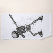 Dabbing Skeleton Art – Funny Street Style ビーチタオル (正面)