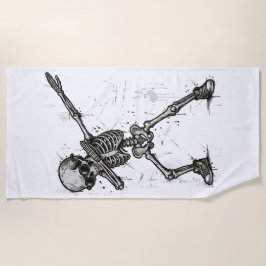 Dabbing Skeleton Art – Funny Street Style ビーチタオル