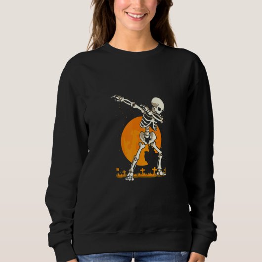 Dabbing Skeleton  Halloween Costume Spooky Season スウェットシャツ (正面)