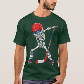 Dabbing Skeleton Hockey Halloween Costume Gift Kid Tシャツ