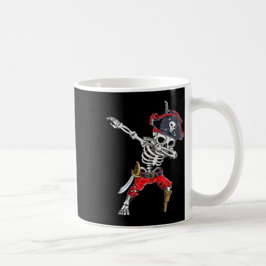 Dabbing Skeleton Pirate面白いハロウィンキッズすてき コーヒーマグカップ (右)