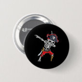 Dabbing Skeleton Pirate面白いハロウィンキッズすてき 缶バッジ (正面&裏面)