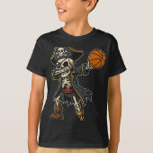 Dabbing Skeleton Pirate Basketball Halloween Pirat Tシャツ (正面)
