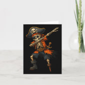 Dabbing Skeleton Pirate Halloween Costume For Kids カード (正面)