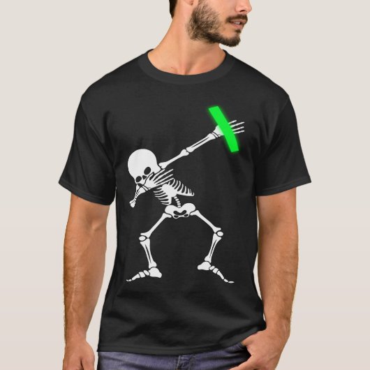 Dabbing Skeleton Rave Dance Party Music Tシャツ (正面)