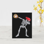 Dabbing Skeleton Sell Halloween Player Catcher Pit カード (黄色い花)