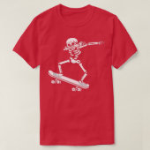 Dabbing Skeleton Skateboard Costume Funny Hallowee Tシャツ (デザイン正面)