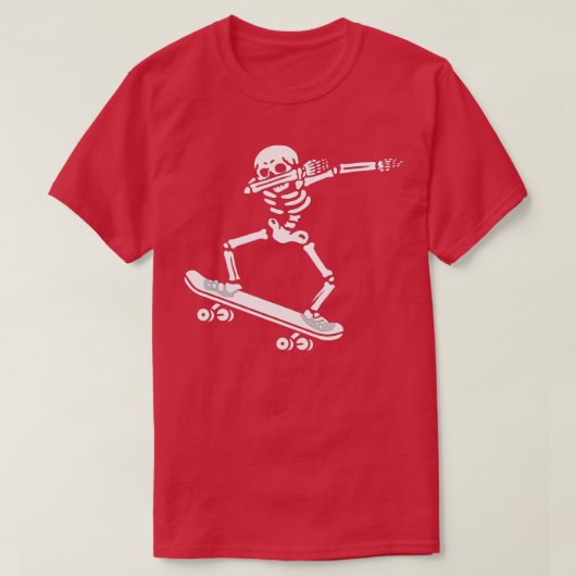 Dabbing Skeleton Skateboard Costume Funny Hallowee Tシャツ (デザイン正面)