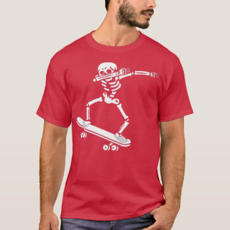 Dabbing Skeleton Skateboard Costume Funny Hallowee Tシャツ