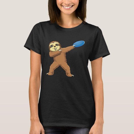 Dabbing Sloth Dab Disc Golf  Girls Womens Tシャツ (正面)