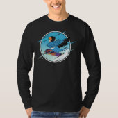 Dabbing Snowboard Parrot I Blue masked Lovebird Tシャツ (正面)