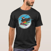 Dabbing Snowboard Parrot I Red bellied Parrot Tシャツ (正面)
