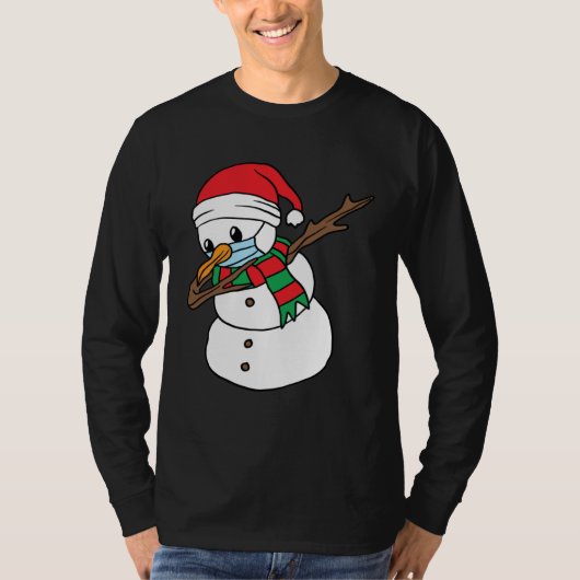 Dabbing Snowman Mask Xmas Dab Christmas Santa Tシャツ (正面)
