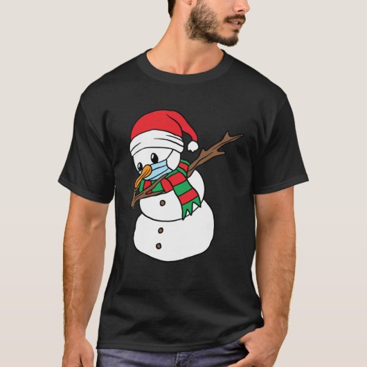 Dabbing Snowman Mask Xmas Dab Christmas Santa Tシャツ (正面)