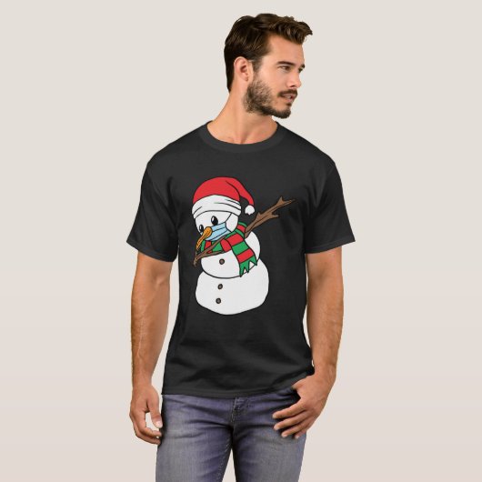 Dabbing Snowman Mask Xmas Dab Christmas Santa Tシャツ (正面フル)