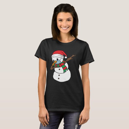 Dabbing Snowman Mask Xmas Dab Christmas Santa Tシャツ (正面フル)