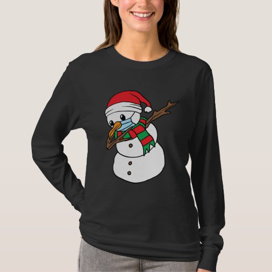 Dabbing Snowman Mask Xmas Dab Christmas Santa Tシャツ (正面)
