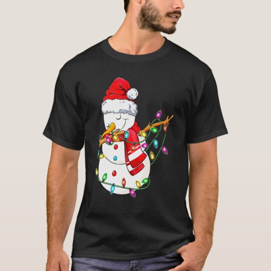 Dabbing Snowman Santa Christmas Kids Boys Men Dab  Tシャツ (正面)