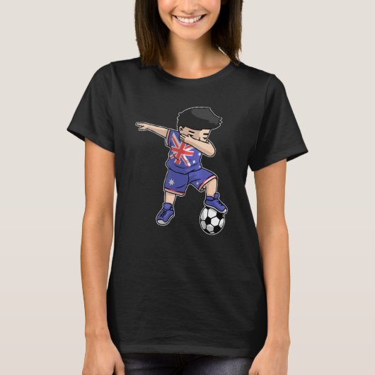 Dabbing Soccer Boy Australia   Australian Boys Foo Tシャツ (正面)