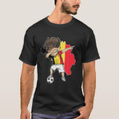 Dabbing Soccer Boy Belgium Jersey - Belgium Map Fl Tシャツ (正面)