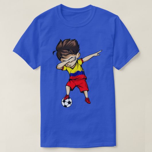 Dabbing Soccer Boy Colombia Jersey Colombian Footb Tシャツ (デザイン正面)