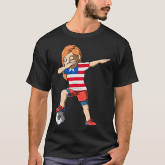 Dabbing Soccer Girl Liberia Jersey Liberian  Tシャツ