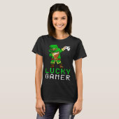 Dabbing St Paddy's Day Video Gaming Leprechaun Gre Tシャツ (正面フル)