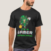 Dabbing St Paddy's Day Video Gaming Leprechaun Gre Tシャツ (正面)