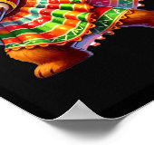 Dabbing Teddy Bear Lucha Libre Cinco De Mayo Mexic ポスター (角)