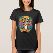 Dabbing Tiger with Sunglasses Dancing Dabbing Anim Tシャツ (正面)