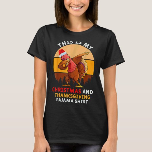 Dabbing Turkey Pajama Thanksgiving  Christmas Tシャツ (正面)