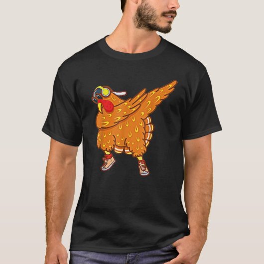 Dabbing Turkey Thanksgiving Day Pilgrim Boys Girls Tシャツ (正面)