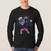 Dabbing Uncle Sam Baseball Ball Indepedence Day Bo Tシャツ (正面)