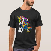 Dabbing Unicornスウェーデンサッカーファンジャージースウェーデン Tシャツ (正面)
