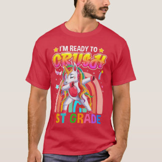 Dabbing Unicorn私は1年生バックを押し潰す準備ができている Tシャツ