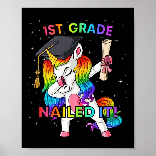 Dabbing Unicorn 1年生It卒業ギルを釘付け ポスター (正面)