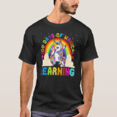 Dabbing Unicorn 100 Days Of Magical Learning 100th Tシャツ (正面)