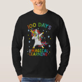 Dabbing Unicorn 100 Days Of Magical Learning 100th Tシャツ (正面)