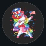 Dabbing Unicorn 4th of July s Girls Kids Women ラウンドシール<br><div class="desc">Dabbing Unicorn 4th of July s Girls Kids Women American Gift. Perfect gift for your dad,  mom,  papa,  men,  women,  friend and family members on Thanksgiving Day,  Christmas Day,  Mothers Day,  Fathers Day,  4th of July,  1776 Independent day,  Veterans Day,  Halloween Day,  Patrick's Day</div>