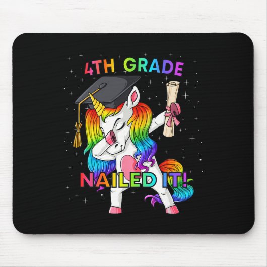 Dabbing Unicorn 5年生It Nailed Graduation Gir マウスパッド (正面)