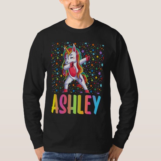 Dabbing Unicorn Ashley Tシャツ (正面)